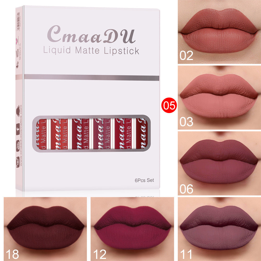 6 Boxes Of Matte Non-stick Lipstick