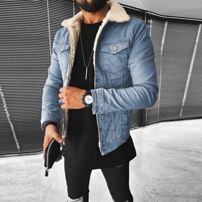 Lamb Wool Denim Jacket