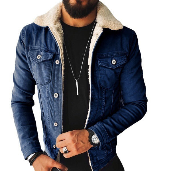 Lamb Wool Denim Jacket