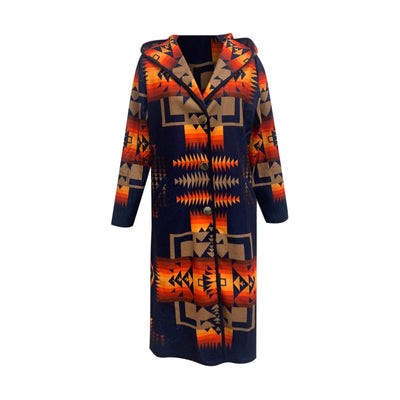 Women's Printing Pocket Long Sleeve Coat