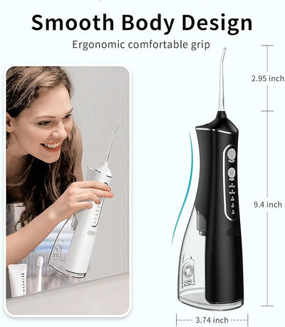 Water Flosser Cordless Oral Irrigator: 6 Replacement Heads with 3000ML Super Large Tank