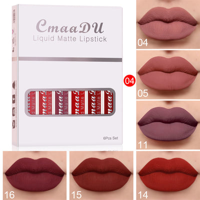 6 Boxes Of Matte Non-stick Lipstick