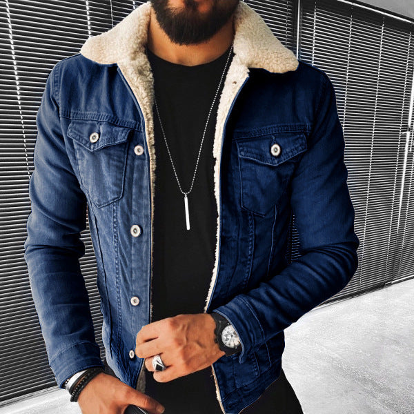 Lamb Wool Denim Jacket