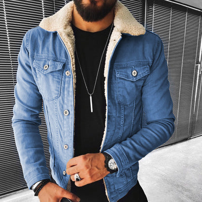 Lamb Wool Denim Jacket